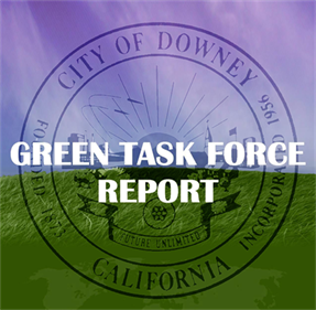 Green Task Force Report over City of Downy logo