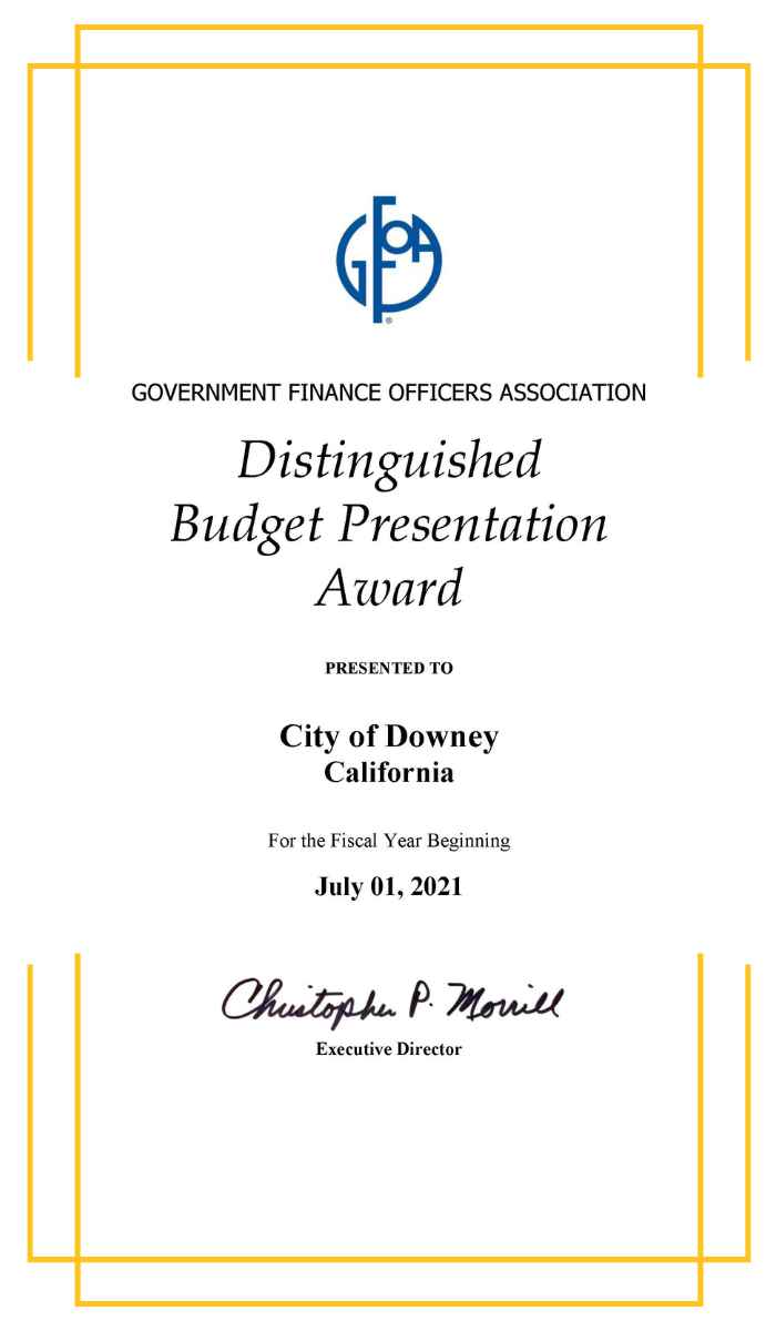 GFOA Budget Award