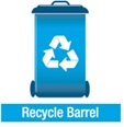 Blue recycling barrel