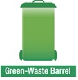 Green green-waste barrel